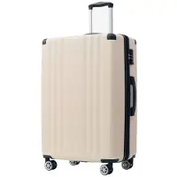 Aiorber Valise , 4 roulettes, roues spinner, barre télescopique multilock, finition brossée, serrure à combinaison de pouce TSA, matériau ABS, 66,5x45,5x28 cm, crème