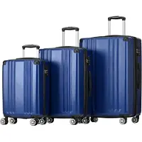 Aiorber Ensemble de valises,roues Spinner,grande capacité,barre télescopique Multilock,surface brossée,convient aux voyages,voyages d'affaires,bleu marine