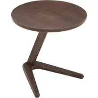 Aiorber Table d'appoint moderne et minimaliste en bois rond, table de canapé en bois massif, table coulissante sous le canapé, table TV pour les petits espaces - Braun