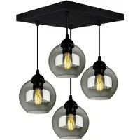 FKL DESIGN Home Deco Plafonnier Suspension Boule Noir Gris Blanc (N100-AZ4)