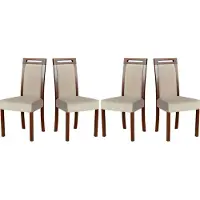 LeafDesign Chaise de salle à manger 4x "Roma 5", noyer, paros 2