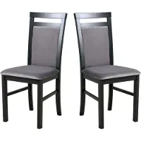 LeafDesign Chaise de salle à manger, bois de chêne massif Chaise Chaise de cuisine - Set 2x MILANO 5 noir