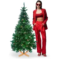 Frankystar Prancer - Sapin de Noël avec neige et cônes ø85 x150H cm, 450 branches et 32 cônes