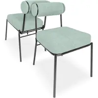 Frankystar Jeju - Lot de 2 chaises design en métal et velours côtelé