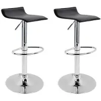 Frankystar Lot de 2 Chaises Tabourets de Bar Cuisine Pub Pied en Métal Pivotantes et réglables Mod.Graziano Couleur Noir