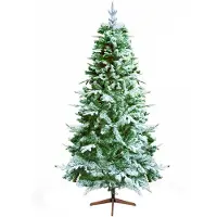 Frankystar Donder - Sapin de Noël enneigé à effet réaliste en PE et PVC ø140x270H cm, 1800 branches