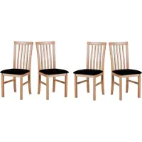 LeafDesign Chaise de salle à manger - Set 4x Milano 1, hêtre, neve 100