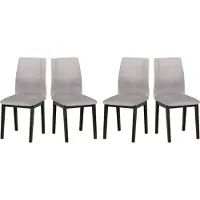 LeafDesign Chaise de salle à manger- Set 4x LUNA 1 noir, Zetta 302