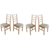 LeafDesign Chaise de salle à manger - Set 4x Nilo 8 , hêtre, zetta 292