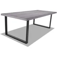 Frankystar Table de salle à manger en bois et métal - pieds noirs carrés - 220x100 cm