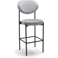 Frankystar LIER - Paire de 2 tabourets hauts design en velours gris