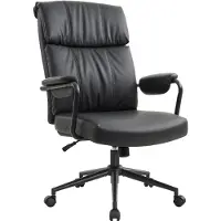 IWMH Fauteuil de direction en cuir PU, chaise de bureau ergonomique, chaise pivotante avec soutien lombaire, chaise de bureau pour le télétravail, le bureau ou le gaming - Noir