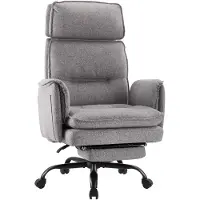 IWMH Chaise de bureau, chaise de bureau avec accoudoirs, canapé en similicuir avec roulettes, réglable en hauteur Fauteuil de direction - Gris
