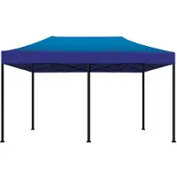 Frankystar Tente de jardin Kebon/chapiteau se pliant imperméable de MT du belvédère 3X6 pour les foires et les marchés couleur bleu