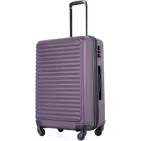 Aiorber Valise , 24 pouces, matériau ABS, serrure à combinaison de pouce TSA, grande capacité, pour voyages, voyages d'affaires,4 roues, 68x44,5x27,5cm, violet foncé