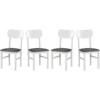 LeafDesign Chaise de salle à manger 4x "Leo 3", blanc,zetta 302