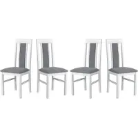 LeafDesign Chaise de salle à manger - Set 4x Nilo 2 , blanc, Soro 90