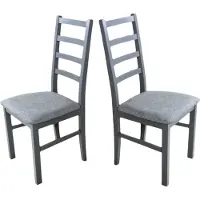 LeafDesign Chaise de salle à manger, bois de chêne massif Chaise Chaise de cuisine - Set 2x Nilo 8 , graphite
