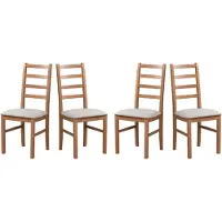 LeafDesign Chaise de salle à manger - Set 4x Nilo 8, noyer clair, soro 23