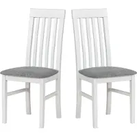 LeafDesign Chaise de cuisine 2er Set - Chaise hêtre massif - Chaise salle à manger 120 kg - Chaise salle à manger 2er Set - Chaise en bois - Chaise de table NILO 1 BLANC ARAGON 93