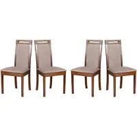 LeafDesign Chaise de salle à manger - Set 4x Roma 6, noyer, dora 22
