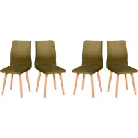 LeafDesign Chaise de salle à manger 4x "LUNA 2", hêtre naturel,zetta 297