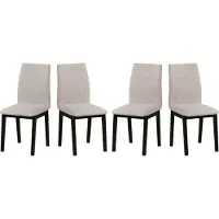 LeafDesign Chaise de salle à manger 4x "LUNA 1", noir, neve 13,