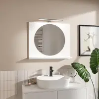 Hajduk furniture Miroir LED de salle de bain rond avec tablette 70 x 60 cm ?55 cm blanc
