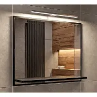 Hajduk furniture Miroir LED de salle de bain avec tablette 60 x 50 cm noir