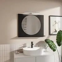 Hajduk furniture Miroir LED de salle de bain rond avec tablette 70 x 60 cm ?55 cm noir