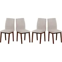 LeafDesign Chaise de salle à manger- Set 4x LUNA 1 noyer, neve 13
