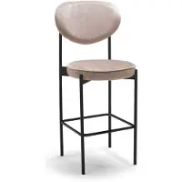 Frankystar LIER - Paire de 2 tabourets hauts design en velours beige