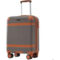 Aiorber Valise, coque rigide, 20 pouces, valise trolley,résistante à la pression et à l'usure, matériau ABS, serrure à combinaison de pouce TSA, 56x38,5x23,5cm,Marron