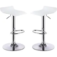 Frankystar Lot de 2 Chaises Tabourets de Bar Cuisine Pub Pied en Métal Pivotantes et réglables Mod.Graziano Couleur Blanc