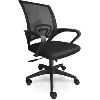 Frankystar Lara - Chaise de bureau ergonomique à roulettes, réglable en hauteur - couleur noire