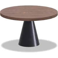 Frankystar Artù Black - Table ronde Ø 120 cm en bois stratifié avec base en cône en métal, couleur bois foncé