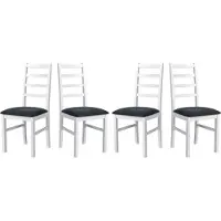 LeafDesign Chaise de salle à manger - Set 4x Nilo 8 , blanc, hygge 96