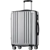 Aiorber Valise , 4 roulettes, poignée télescopique, finition brossée, serrure douanière TSA, matériau ABS, 56,5x37,5x22,5 cm, Gris