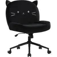IWMH Chaise de bureau sans accoudoirs, réglable en hauteur Chaise de bureau avec roulettes, Fauteuil de lecture ergonomique pour bureau, chambre, coiffeuse - Noir