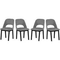 LeafDesign Chaise de salle à manger 4x "MONTI 2", noir, aragon 93,