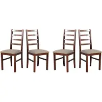 LeafDesign Chaise de salle à manger - Set 4x Nilo 8 , noyer, inari 23