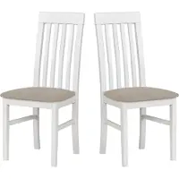 LeafDesign Chaise de cuisine 2er Set - Chaise hêtre massif - Chaise salle à manger 120 kg - Chaise salle à manger 2er Set - Chaise en bois - Chaise de table NILO 1 BLANC ARAGON 20