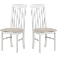 LeafDesign Chaise de cuisine 2er Set - Chaise hêtre massif - Chaise salle à manger 120 kg - Chaise salle à manger 2er Set - Chaise en bois - Chaise de table NILO 1 BLANC ARAGON 03