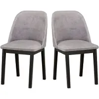 LeafDesign Chaise de salle à manger, bois de chêne massif Chaise Chaise de cuisine - Set 2x MONTI 1 noir