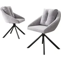 Aiorber Chaise de salle à manger, 2pcs,velours,design ergonomique,avec roulettes pivotantes,stable et durable, structure métallique, convient pour le salon, la salle à manger,Gris