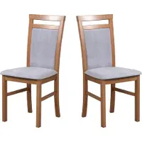 LeafDesign Chaise de salle à manger, bois chêne massif Chaise Chaise de cuisine - Set 2x MILANO 5 noyer clair