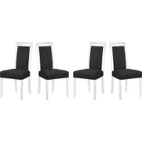 LeafDesign Chaise de salle à manger - Set 4x Roma 5, blanc, neve 100