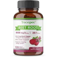 Tecepec Beet Root 8000mg (120 capsules) Complément alimentaire, cur, circulation, pression sanguine, santé cardiaque, système immunitaire, santé circulatoire