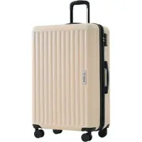 Aiorber Valise, 28 pouces, coque rigide,avec roues, matériau ABS, roues silencieuses à 360 degrés,serrure TSA, avec couche d'expansion, 70x47x30cm, Beige