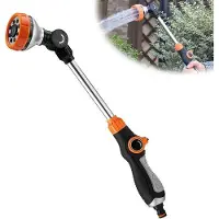 OEM Douchette à main longue avec 8 jets, 47 cm,par pouce, embout amovible, pour l'arrosage des plantes, noir/vert, 1 pièce